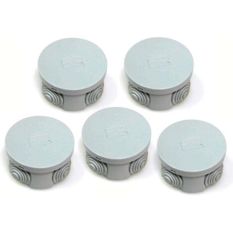 YMYNY 5er-Pack Abzweigdosen, IP44, Gummitüllen und Schnappdeckel, 65 x 30 mm (1/2)