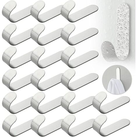 YMYNY Edelstahl-Wandhaken mit 3M-Klebestreifen, für Bademäntel, Mäntel, Handtücher, Schlüssel, Taschen, Zuhause, Küche, Badezimmer, rostfrei und wasserdicht (1/4)
