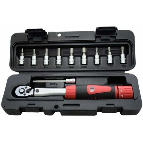 YMYNY Einstellbarer 1/4-Zoll-Antrieb, 2–24 Nm Ratschen-Drehmomentschlüssel (1/4)