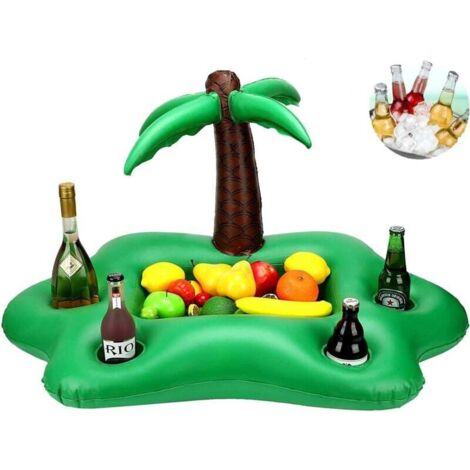 YMYNY Schwimmring, Schwimmbecken-Schwimmbar, Getränkehalter, Aufblasbare Palme, Aufblasbares Schwimmbecken-Schwimmtablett, Geeignet für Schwimmbad, Meer, Urlaub, Schwimmen, 95 x 55 x 55 cm (1/4)