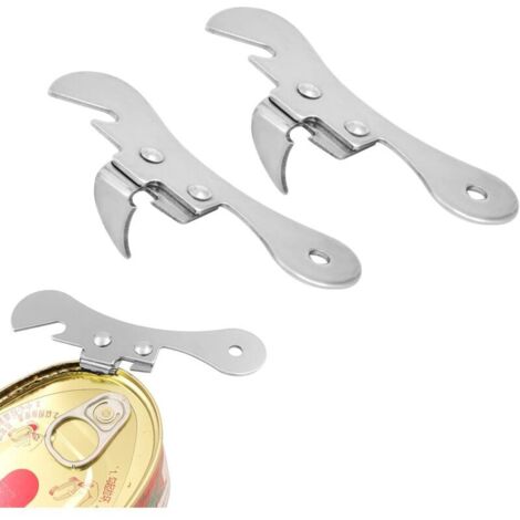 YMYNY 2er-Pack Dosenöffner, Flaschenöffner, Dosenöffner, manueller Dosenöffner, Dosenöffner, Bierdosenöffner, Butterfly-Dosenöffner, multifunktionaler Dosenöffner, Edelstahl, Silber, 9,7 cm x 3 cm (1/4)