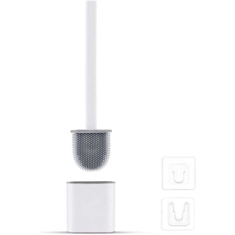 YMYNY Silikon-Toilettenbürstenplatte – Toilettenbürste und Halter, tropffrei, antibakteriell, belüftete Toilettenbürste, geruchsneutral, schnelltrocknend, Wand-/Bodenmontage, Toilettenbürste, für Bade (1/4)