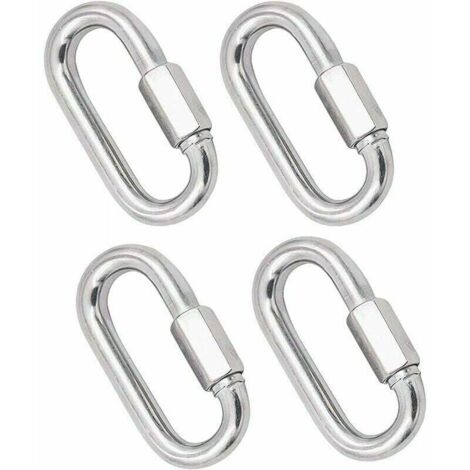 YMYNY Robuster M8-Karabiner aus 304 Edelstahl, Schnellverschlussschraube, Quick Link-Schlüsselanhänger für Zuhause, Camping, Bergsteigen, Wandern, Reisen, Kapazität (1/4)