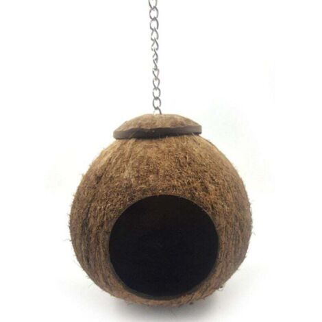 YMYNY Vogelkäfig aus Kokosnussschalen, Vogelhaus, Bett für Papageien, Sittiche, Wellensittiche, Edelnymphensittiche, Sittiche, Kanarienvögel, Finkenkäfig, Hamster, Ratten, Rennmäuse, Mäusekäfig, Futte (1/4)