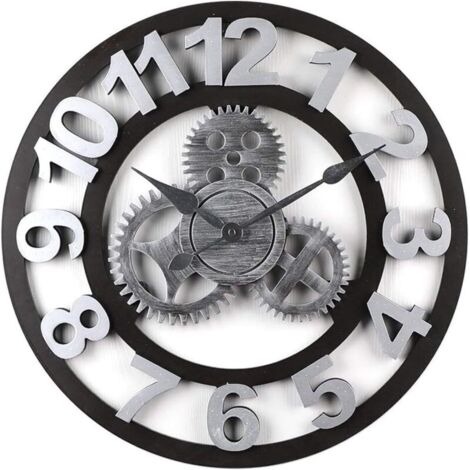 Wanduhren, 3D-Wanduhren, Steampunk-Wanduhren, klassische Vintage-Metallwanduhren, geräuschlose Retro-Uhren – 50 cm