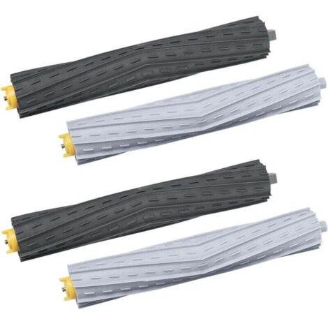 2 Gummibürsten-Sets für iRobot 800 & 900 Serien-Saugroboter, Ersatzwalzenbürsten für Roomba 850 860 861 866 870 880 890 960 980 (1/4)