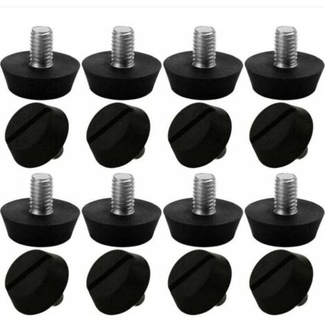 16 Stück verstellbare Möbelfüße, Nivellierfüße, Bodenschutz für Tisch und Stuhl, M6 x 10 x 20 mm (1/4)