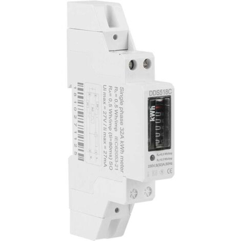 Einphasiger Schienenstromzähler 5-32 A 230 V 50 Hz DDS518C (1/4)
