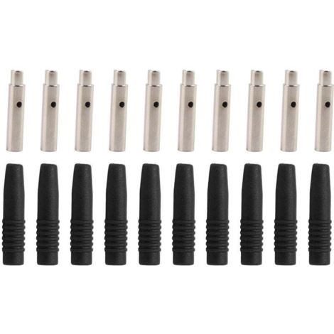 Packung mit 10 isolierten 2-mm-Bananensteckern mit Schutzhülle für Testgeräte, schwarz (1/4)