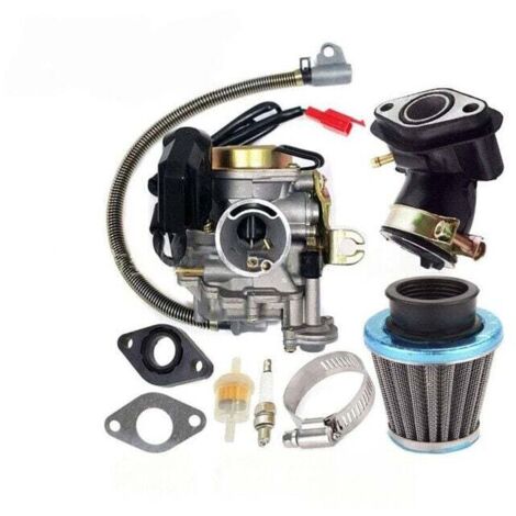 Hochleistungs-50-cm³-4-Takt-Vergaser GY6 139QMB für 49-cm³- und 50-cm³-Roller und Mopeds mit PD18J-Motor, 50-cm³-Vergaser + Ansaugkrümmer