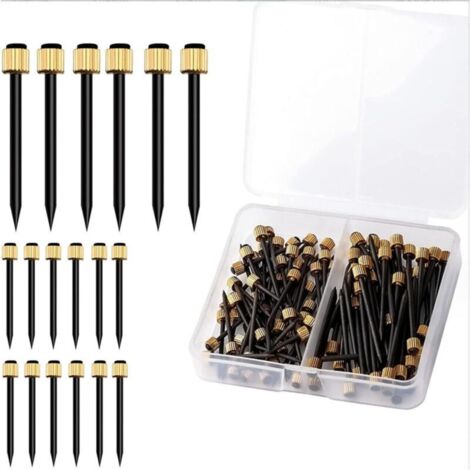 Bilderaufhänger-Nägel, 120er-Packung, mit 4 mm Messingköpfen, zum Aufhängen von Fotos, mit Aufbewahrungsbox aus Kunststoff, kleine Nägel für Rahmen, Wände, Zäune (1/4)