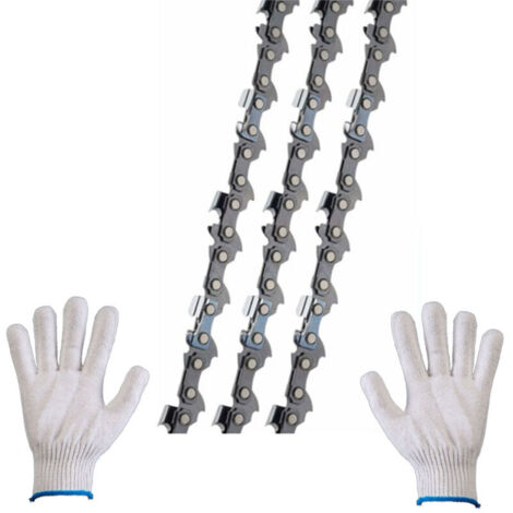 Set mit 3 Kettensägenketten, 3/8" LP, 52 Glieder, 1,1 mm Durchmesser, 35 cm Länge, geringer Rückschlag. Kompatibel mit Bosch AKE 35 S, AKE 35-19 S, Einhell, Husqvarna, Makita, Dolmar, Oregon und ander (1/4)