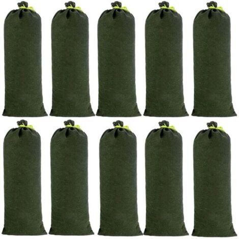 10er-Pack Sandsäcke aus Segeltuch für Hochwasserschutzanlagen, verbesserte Ausführung, farbecht, zur Entwässerung von Garagen, Geschäften, Schulen, Bahnhöfen, Gebäuden, Fabriken und Lagerhallen, 3070 