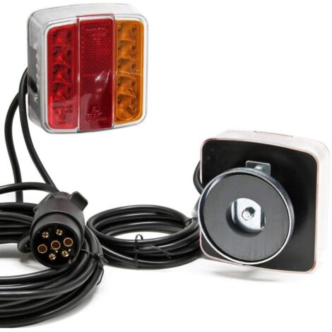 LED-Rückleuchten – mit Magnet und 7-poligem Stecker – 12 V, E11 – Kennzeichenbeleuchtung für Lkw und Anhänger – Verkehrssicherheit (1/4)