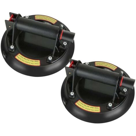 Set mit 2 professionellen Saugnäpfen für Fliesen, 220 kg Tragkraft, Vakuumsaugnäpfe zum Bewegen von Fliesen, Fenstern, Erkerfenstern, Paneelen und mehr – Rot und Schwarz (1/4)
