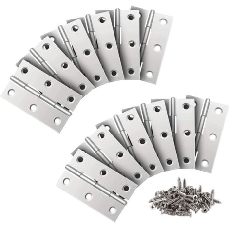 24 Stück Edelstahl-Scharniere, 66 mm Türscharniere, Klavierscharniere für Wohnmöbel, Schranktüren und Schubladen (1/4)