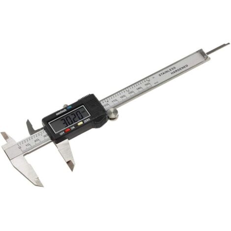 Digitaler Messschieber – Innen-, Außen-, Tiefen- und Graduierungsmessungen, Messbereich 0–150 mm, Genauigkeit 0,01 mm, LCD-Anzeige, metrische und imperiale Einheiten, Nullstellungstaste, Verpackung