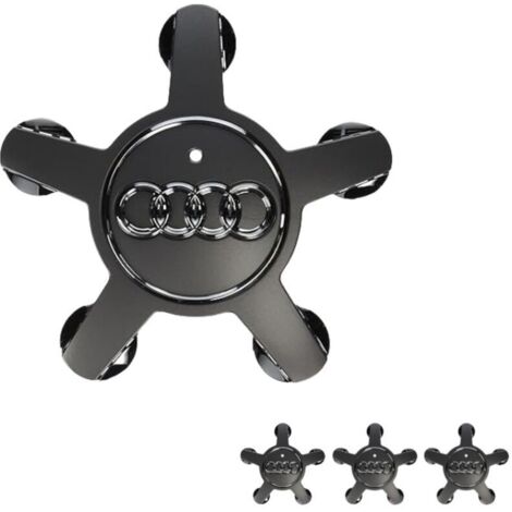 Satz mit 4 Radnabenabdeckungen für Audi A3 A4L A5 A6L A7 A8L Q3 Q5 Q7, Autozubehör, 135 mm, schwarz