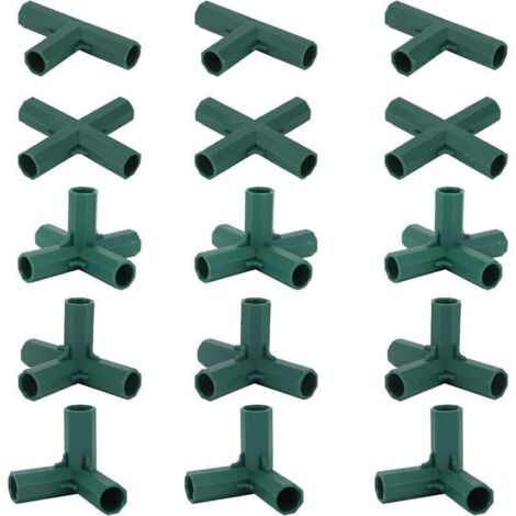 Set mit 15 16-mm-Gartenrahmenverbindern, 5 Arten von stabilen Stützen für Blumenständer und Gewächshäuser (1/4)
