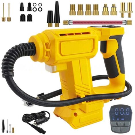Akku-Kompressor, kompatibel mit Dewalt 18V/20V MAX Akkus, kabelloser Luftkompressor, tragbare Mini-Luftpumpe 0-120 PSI mit LED-Licht für Motorrad, Fahrrad, Auto, Ball