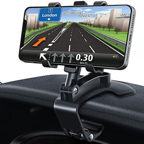 360° drehbare Kfz-Handyhalterung für das Armaturenbrett, kompatibel mit Navigationsgeräten und Mobiltelefonen von 4,0 bis 7,0 Zoll. Schwarz (1/4)