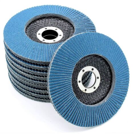 Set mit 10 Schleifscheiben aus Edelstahl, 125 mm, Körnung 40, blau – Hochwertige Lamellenschleifscheiben für effizientes Schleifen (1/4)