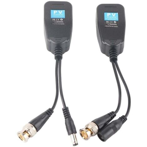 Passiver HD-CVI/TVI/AHD-Videobalun mit Stromanschluss und RJ45-Datensender (1/4)