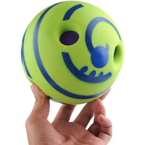 Wobble Wag Giggle Ball – Interaktives Hundespielzeug mit lustigen Geräuschen, Welpen-Kauspielzeug, Balltrainings- und Sportspielzeug für Haustiere, 10 cm