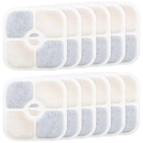 Wasserbrunnenfilter (12er-Pack) – Kompatibel mit Catit PIXI 43717 – Aktivkohlefilter – Hochwertig – Reinigend – Nachfüllbar – Wasserbrunnenfilter für Haustiere – Rechteckige Form – Für Trinkbrunnen (1/4)