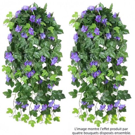 Künstliche Hängeblumen für den Außenbereich, künstliche Rankblumen für den Innenbereich, künstliche Pflanzen für Hochzeitsdekoration, Garten, Wand, Balkon – Lila