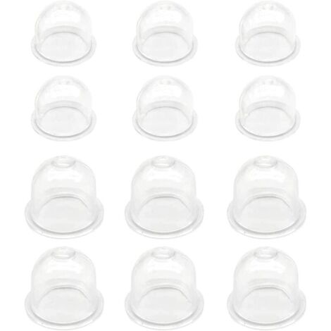12-teiliges Set weißer Primer-Ballonpumpen (19 mm/22 mm) für Vergaser, Ölbecher, Zündkappe und Kraftstoffpumpen für Rasenmäher, Freischneider, Benzinsägen und Kettensägen (1/4)