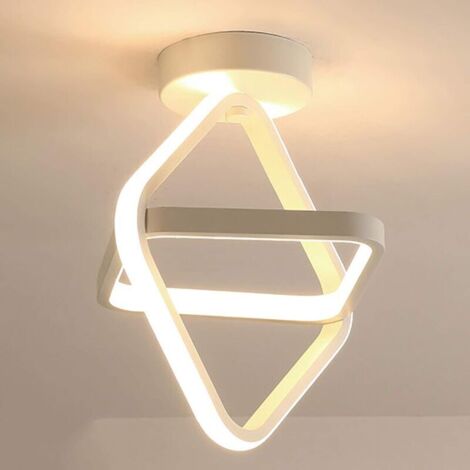 Minimalistische LED-Deckenleuchte für Schlafzimmer, Treppenhäuser, Balkone und Eingänge – Weiße, quadratische Kugel mit drei wechselnden Farben