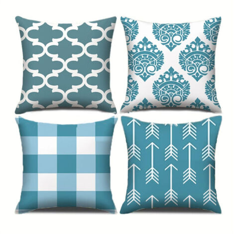 Kissenbezug-Set (45 x 45 cm), 4er-Set, dekorative Sofakissenbezüge, Outdoor-Leinenkissenbezüge, Kissenbezugdekoration für Schlafzimmer, Sofa, Stuhl, Bett, Garten (45 x 45 cm) (1/2)