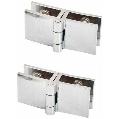 2 Stück 180-Grad-Glastürclipscharniere ohne Bohren, geeignet für Glasstärken von 5 mm bis 8 mm