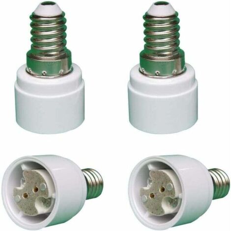 Set mit 4 E14-auf-G4-MR16-GU5.3-GU4-Adaptern, Sockelkonverter für LED- oder Halogenlampen, einfache Installation