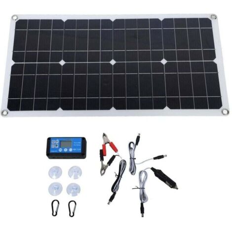 100-W-IP67-wasserdichtes Solarmodul-Set mit 12-V-/24-V-20-A-DC-Laderegler – Tragbares Solarmodul für Wohnmobile, Wohnwagen und Fahrzeuge (1/4)