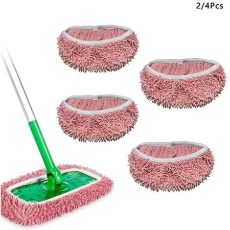Packung mit 4 wiederverwendbaren Mikrofaser-Nachfülltüchern für Swiffer-Wischmopps, zur Reinigung von harten Oberflächen und Parkettböden. (1/4)