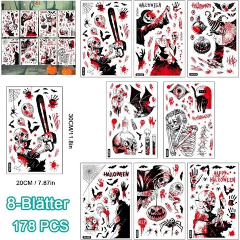 【Lieferumfang】Sie erhalten 8 Seiten mit Fensteraufklebern aus ...