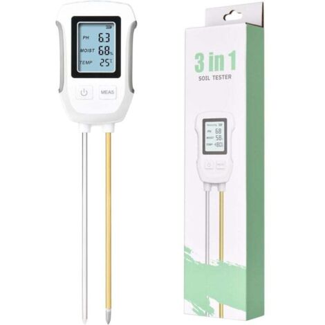 5-in-1 Bodenmessgerät mit pH-Wert-Messung, digitalem Pflanzenthermometer und Anzeige von Helligkeit, Temperatur, pH-Wert, Bodenfeuchtigkeit und Luftfeuchtigkeit für Garten, Rasen und Landwirtschaft