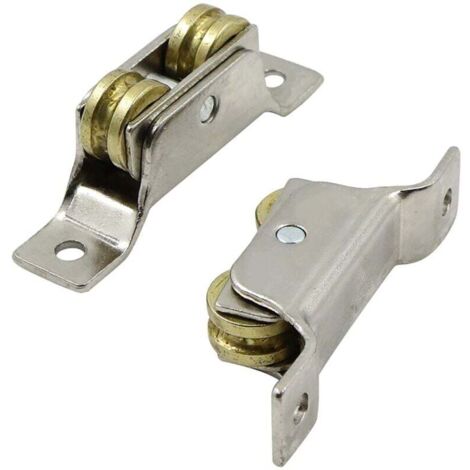 Schiebetürrollen, Zweirollen – Eisenrollen, Feststehende Torrolle, Nutstützrolle mit U-Nut, Laufrolle für Schiebetürschienen, Glasrolle, 2 Stück