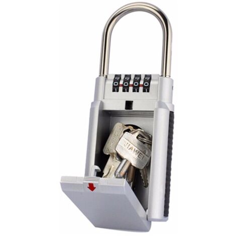 Schlüsseltresor, Kombinationsschlüsseltresor, Aufbewahrungsbox, sicherer Aufbewahrungsort – Silber (1/4)