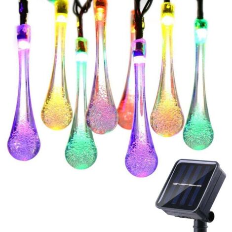 Solar-Lichterkette für den Außenbereich, wasserdicht, 6 m, 30 LEDs, tropfenförmige Solarleuchten, dekorative Ambientebeleuchtung für Garten, Haus, Weihnachten, Hochzeit, Zeremonie, Party, Rasen (mehrf (1/4)