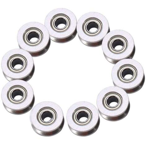 Miniatur-Führungsrollenlager aus Stahl mit V-Spline-Profil, Kugellager V624ZZ, doppelt abgedichtet, 4x13x6 mm, für Linearführungssysteme (1/4)