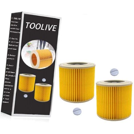 Kartuschenfilter, 2er-Pack Kärcher Staubsaugerfilter, für Kärcher WD3 Premium, WD2, WD3, WD3P, MV2, MV3 - WD3 Filter - Ersatzfilter für Kärcher Staubsauger 6.414-552.0/64145520 (1/4)