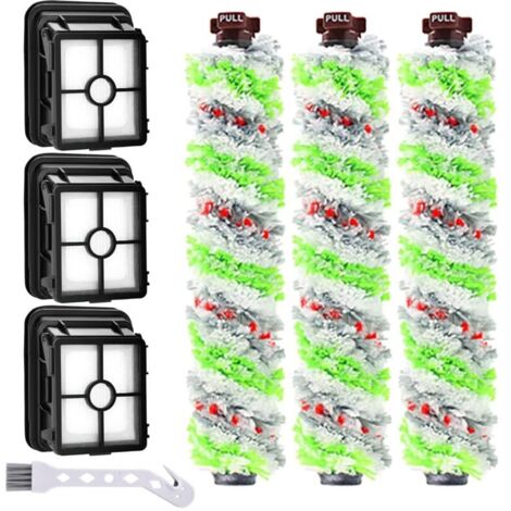 Packung mit 3 Ersatzfiltern und 3 Multifunktions-Bürstenrollen für Bissell Crosswave 3-in-1 Tierhaarstaubsauger (Modelle: Bissell CrossWave 1866, 1785, 2052, 1713) (1/4)