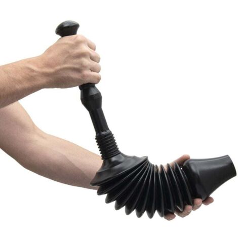 Toilettenpömpel, leistungsstarker Abflussreiniger, robustes und flexibles Saugwerkzeug zur Beseitigung von Verstopfungen an allen Toilettentypen, 60 x 13 cm, 5 cm Durchmesser, Schwarz