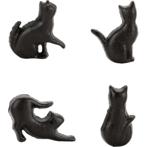 Set mit 4 katzenförmigen Schubladengriffen aus Eisen für Schränke, Küche, Kleiderschrank, Kommoden, Wohnaccessoires (1/4)