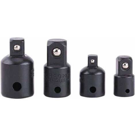 Satz mit 4 Adaptern, Vergrößerungen und Reduzierungen 1/2", 3/8", 1/4" für Steckschlüssel und Schraubenschlüssel (1/4)