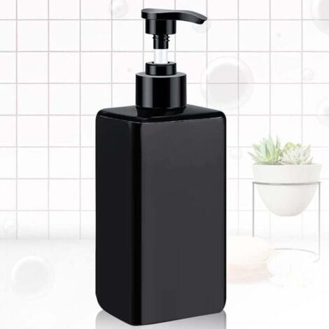 Schwarzer Seifenspender (450 ml), nachfüllbar, mit praktischer Pumpfunktion, für die Küche. (1/4)