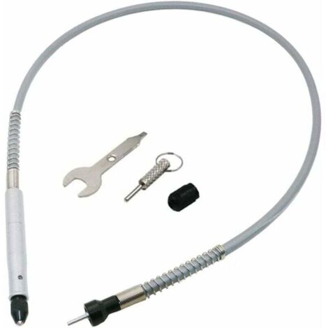 Flexibler Wellenadapter – 1/8" (3,175 mm) – Flexibel – Bohrfutter-Verlängerungskabel für Dremel und kompatible Schleifwerkzeuge mit Schraubenschlüssel – Silber